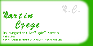 martin czege business card